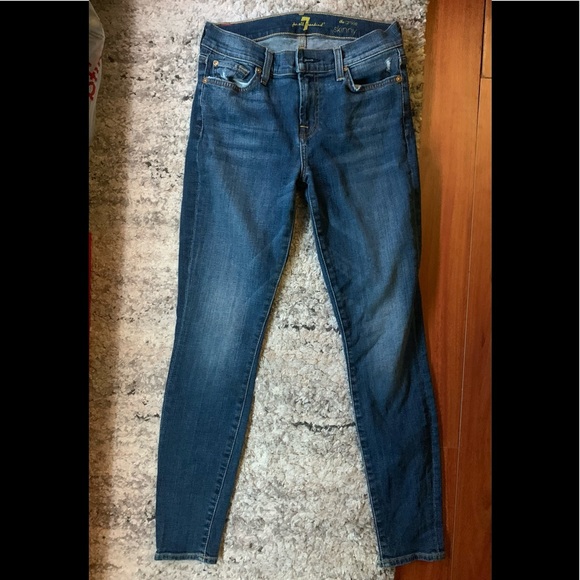 7 For All Mankind Denim - 7 FOR ALL MANKIND - The Ankle Skinny Denim Jeans - Size 24
